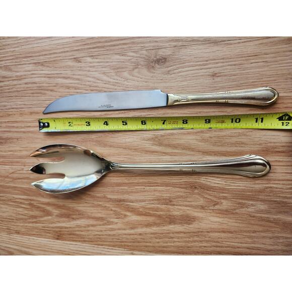 Hampton Silversmiths HSV149 Gold Electroplate Steak Knife Fork Spreader Lot - Picture 2 of 8